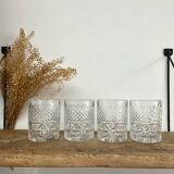 4 vintage whiskey glasses