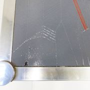 Grande table basse en céramique et chrome 1970 signée De Nisco vintage 70's space age