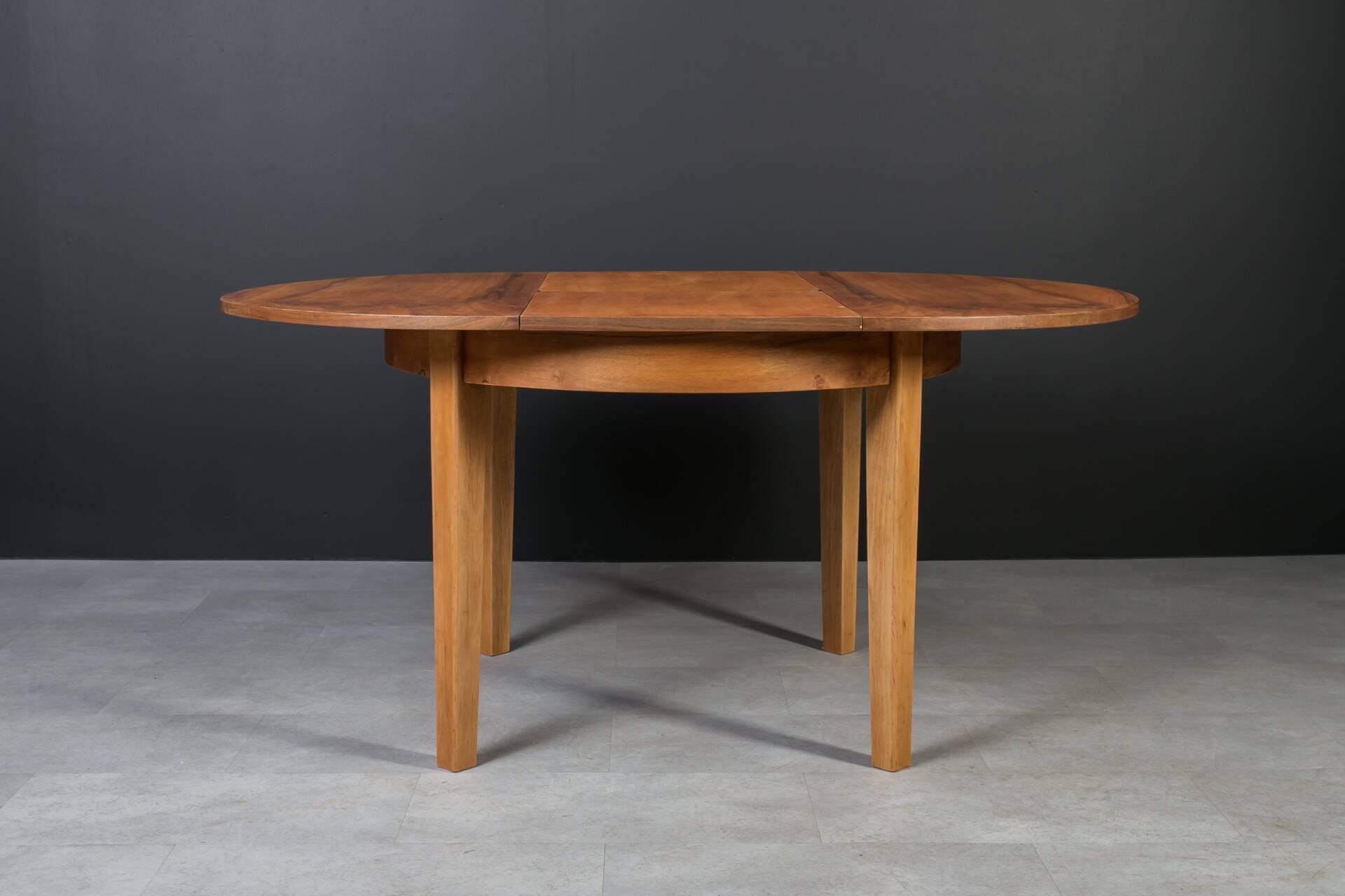 Unique dining set: Extendable round table and Czech chairs by Antonín Šuman