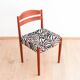 Danish teak dining chairs with zebra print from Boltinge Stølefabrik