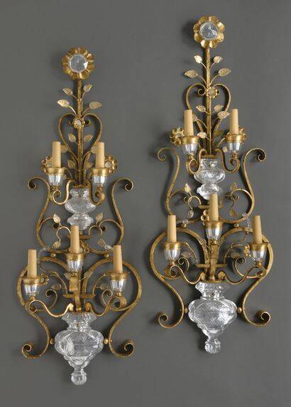 Pair of wall lights attributed to Maison Baguès or Maison Banci – c