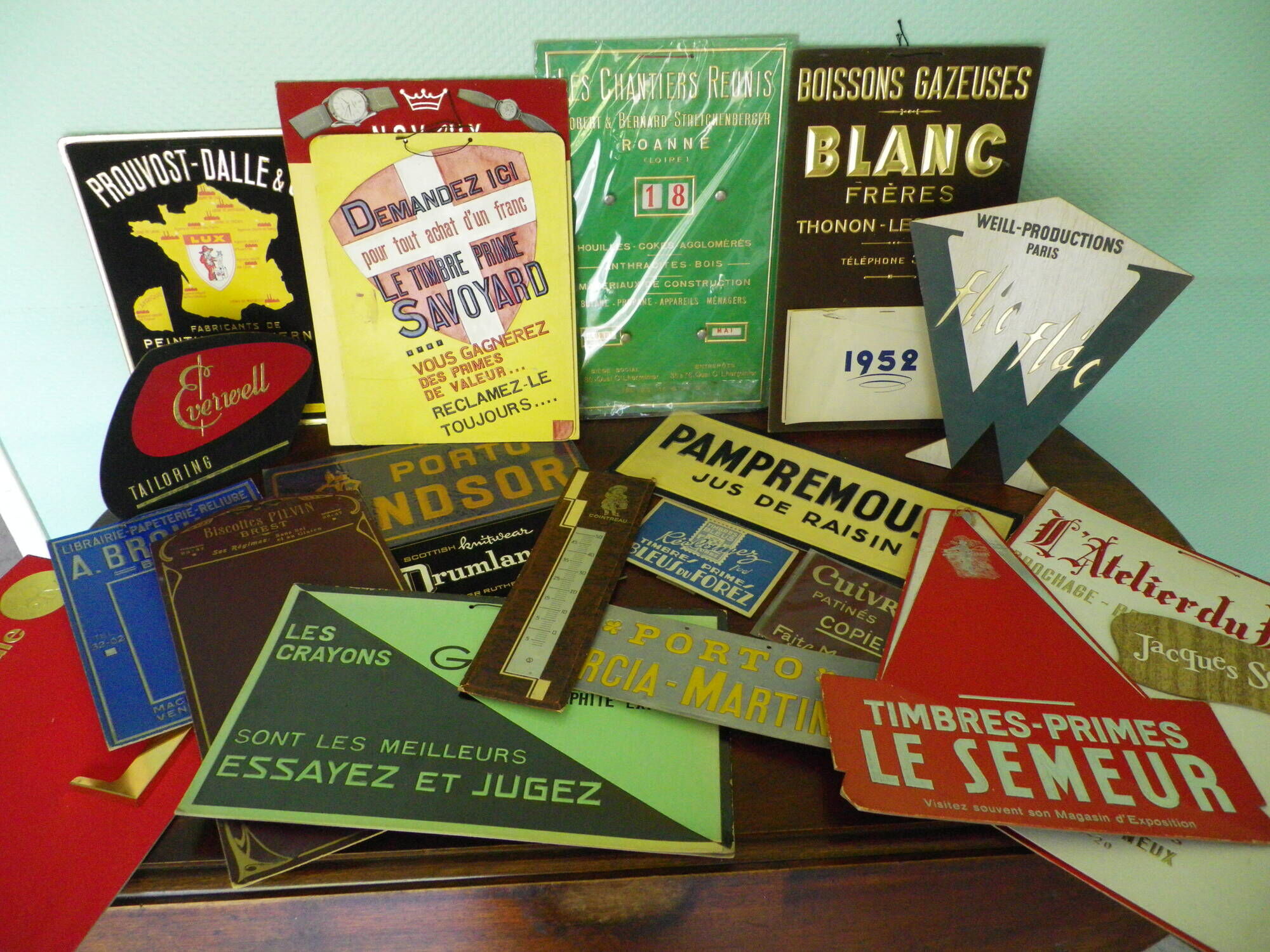 Advertising poster "the reunis chantiers" by the designer ets Bouche & Valletton 1958