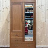 Armoire, penderie en chêne massif époque 1950-1960