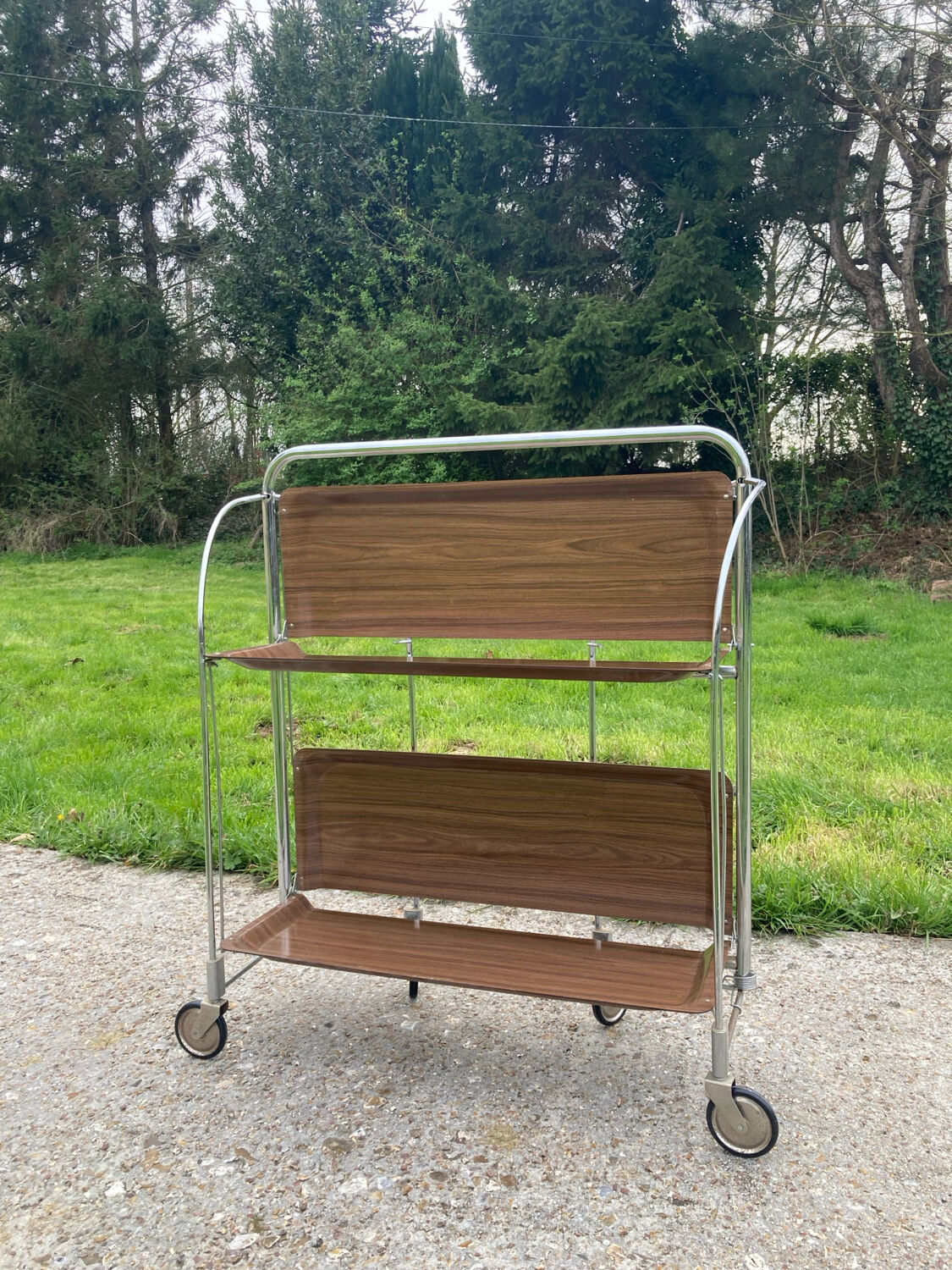 Folding Formica trolley/serving table