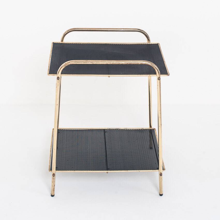 Vintage side table in gilded and painted iron. France, 1950s.