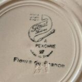 12 assiettes à dessert et leur plat de service décor de fleurs des champs