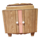 wood and marble bedside table revamped in terracotta