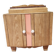 wood and marble bedside table revamped in terracotta