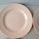 set of 6 plates ceramic pink powder FF France