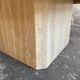 Beige Travertine Sculptural Coffee Table — Hexagonal Solid Natural Stone, Brutalist Design