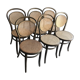 Chaises de salle à manger en canne à bois, Allemagne, années 1960, Ensemble de 6