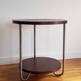 Side table Art Deco tripod wood and metal