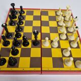 Vintage 80s Latvian Travel Magnetic Chess Set Complete with Pieces and Board