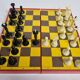 Vintage 80s Latvian Travel Magnetic Chess Set Complete with Pieces and Board