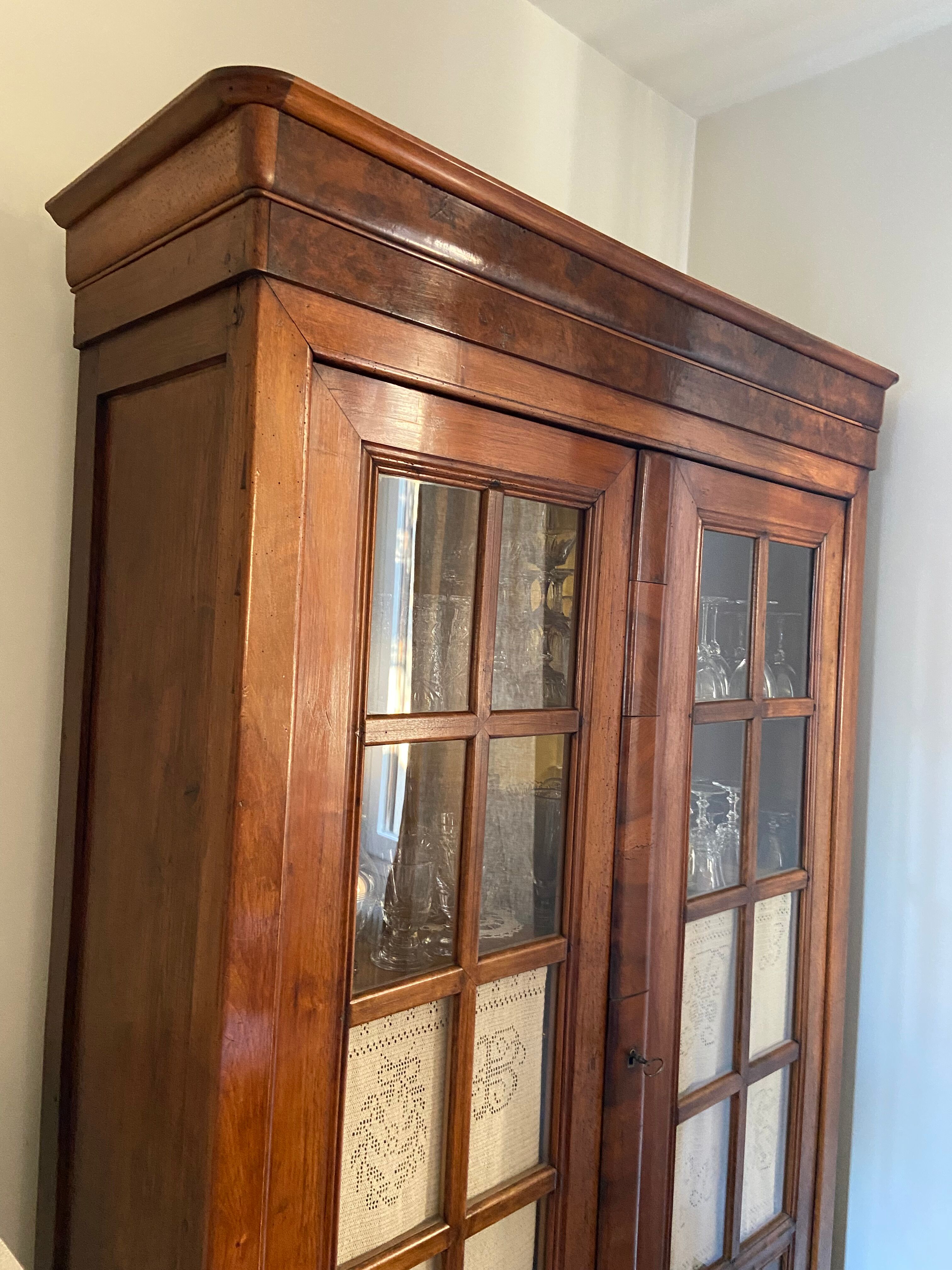 Walnut library louis Philippe XIXth century