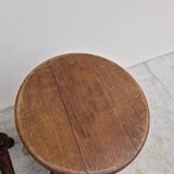 Pair of 19th century solid oak stools