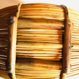 Large wicker basket Rattan design 1950