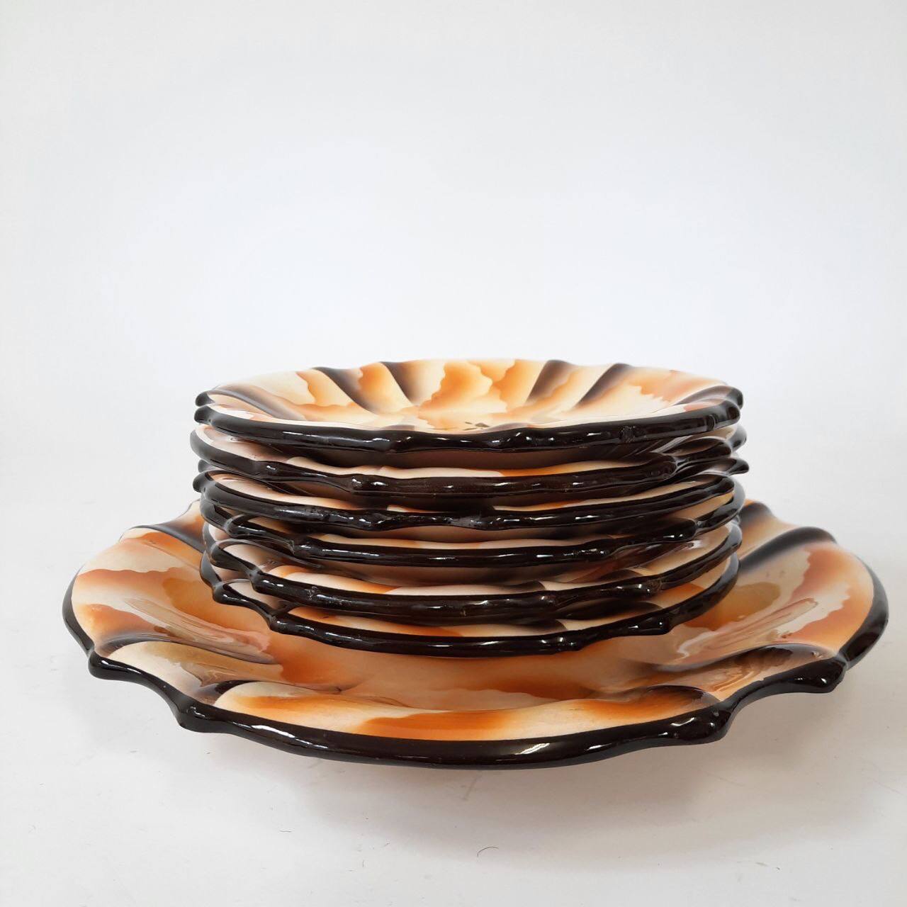 Futurist dessert set, silkscreened, 1930s