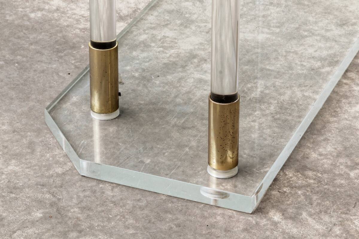 Console, altuglass, 1970s, in the style of Charles Hollis Jones.