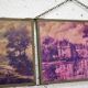 Small metal triptych mirror 42x15cm