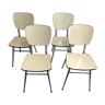 Lot de 4 chaises en formica blanches