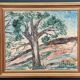 Original Swedish Oil On Canvas – “Tree” By Stig Allan – Vintage & Framed – 74 × 62 Cm
