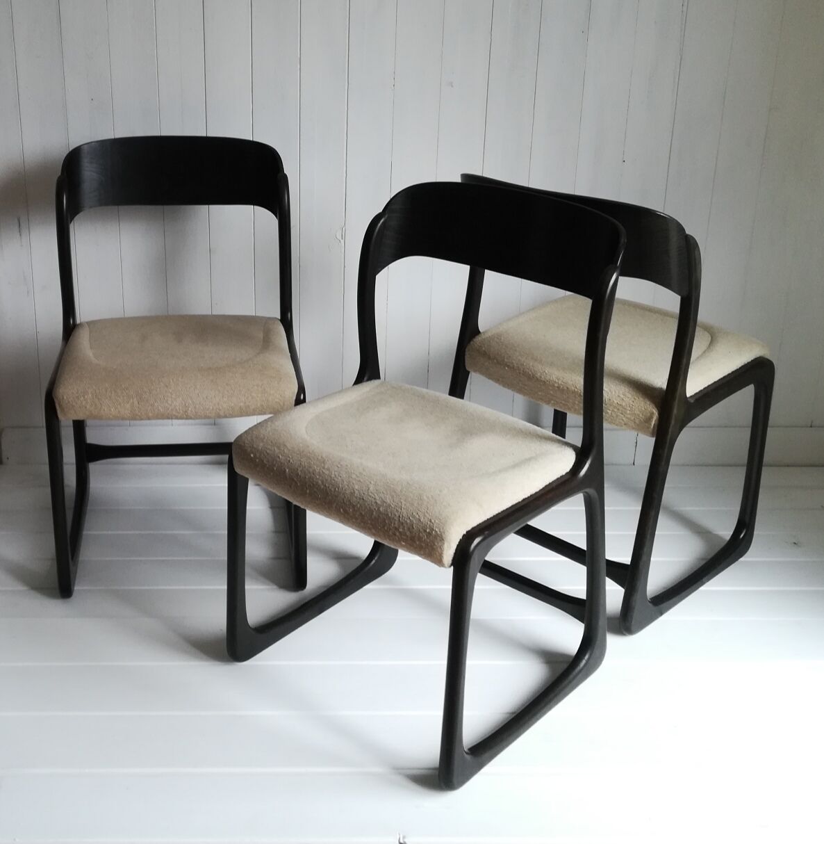Lot de 3 chaises traîneau