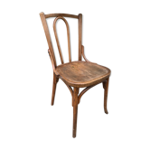Old bistrot chair Scholz curved wood 50s