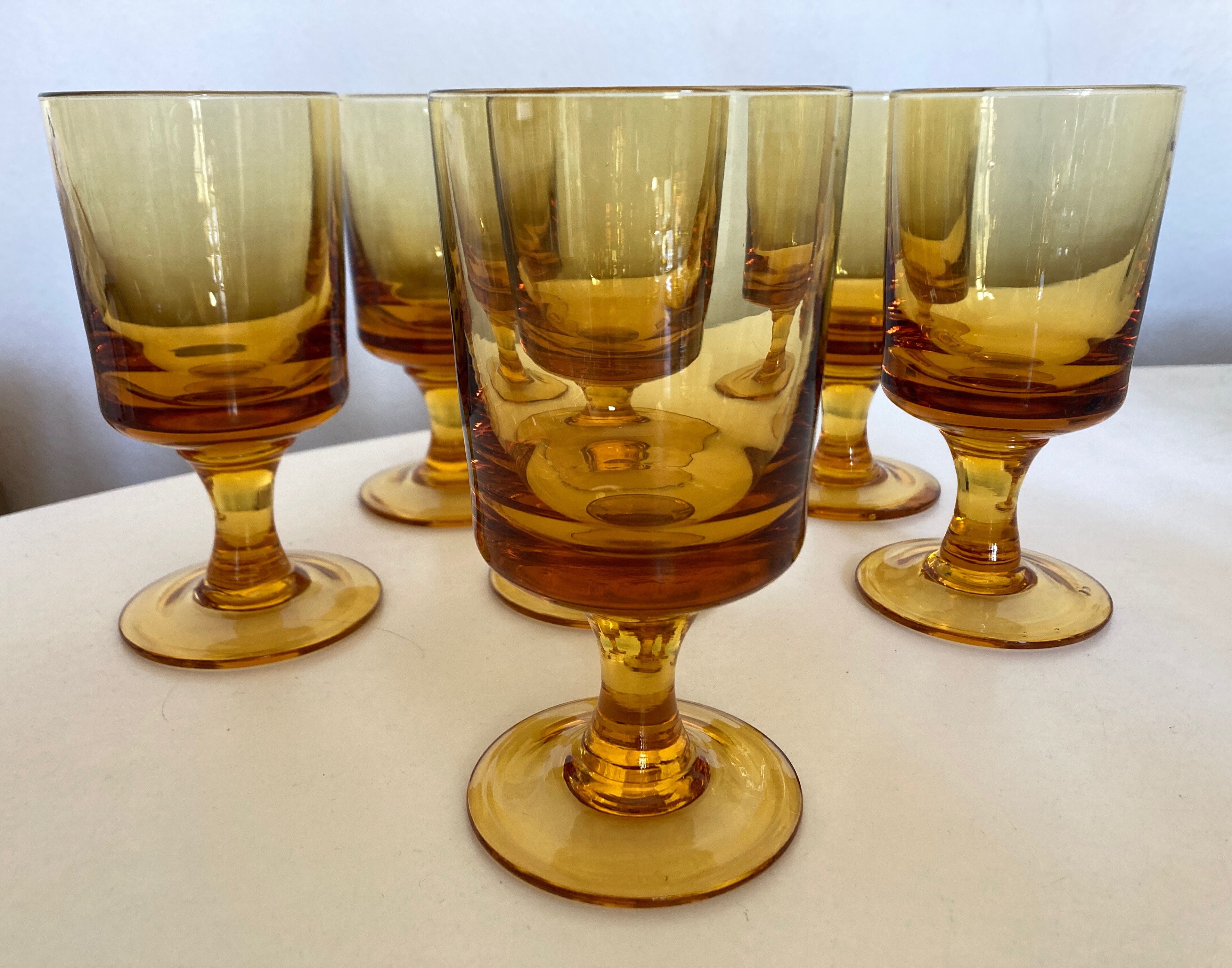 Set of 6 solid glasses 1970