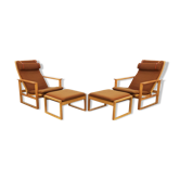 Fauteuils modèle 2254  avec ottomanes par Børge Mogensen pour Fredericia
