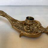 Cave rat brass candle holder