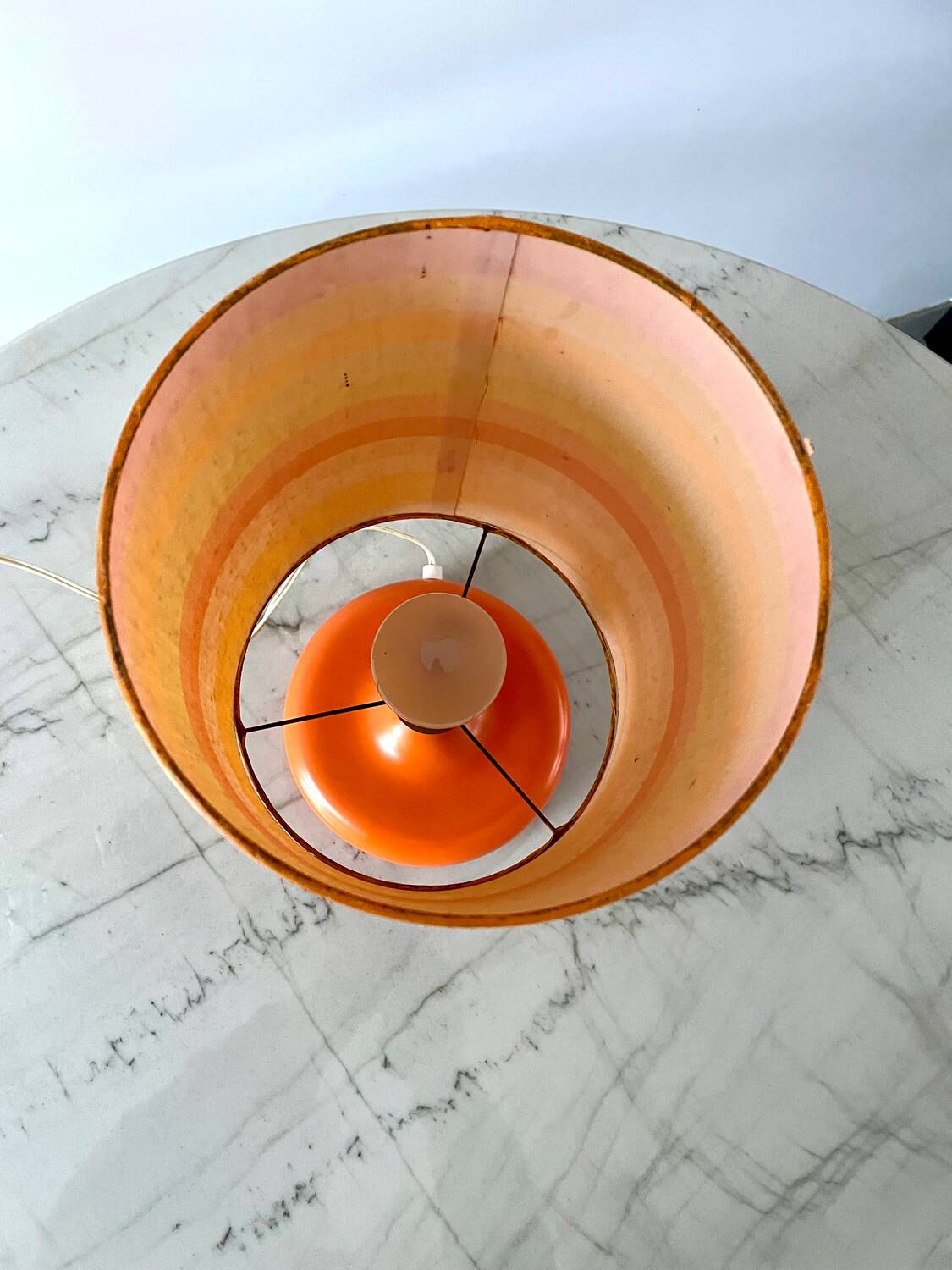 Vintage orange ceramic table lamp 1970