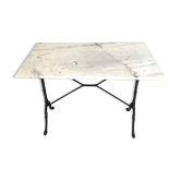 Table bistrot marbre et fonte
