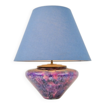 Lampe de table en verre vintage française de Laque Line, années 1970