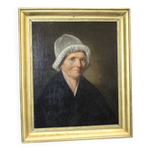 Oil on canvas, Woman with a white headdress dated 1840