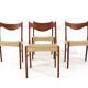 Set of 4 Arne Wahl Iversen for Glyngore papercord chairs 'Naerem'