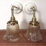 Pair of gold tulip wall sconces