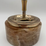 Vintage onyx and gold pusher ashtray