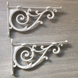 Enamelled cast iron glass shelf holders style "bistrot"