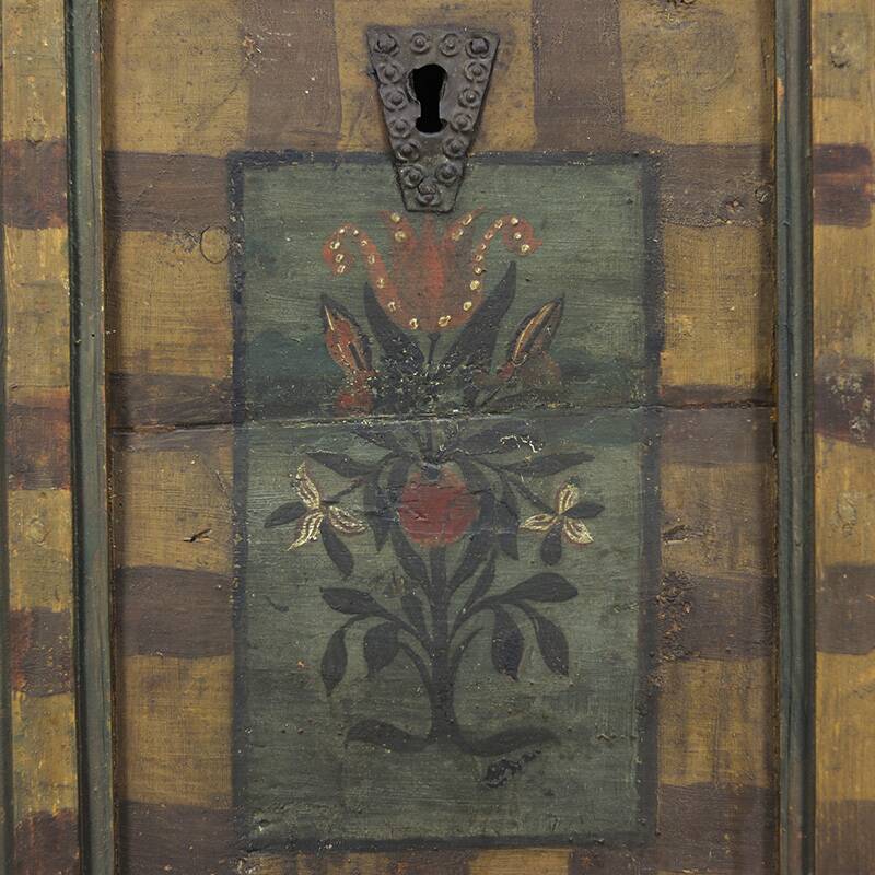 Wedding trunk painted in folk art style