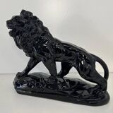 Polished Black Terracotta Lion Art Deco Italian, 1930s