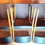 6 chaises scandinave teck et skaï vintage 1960