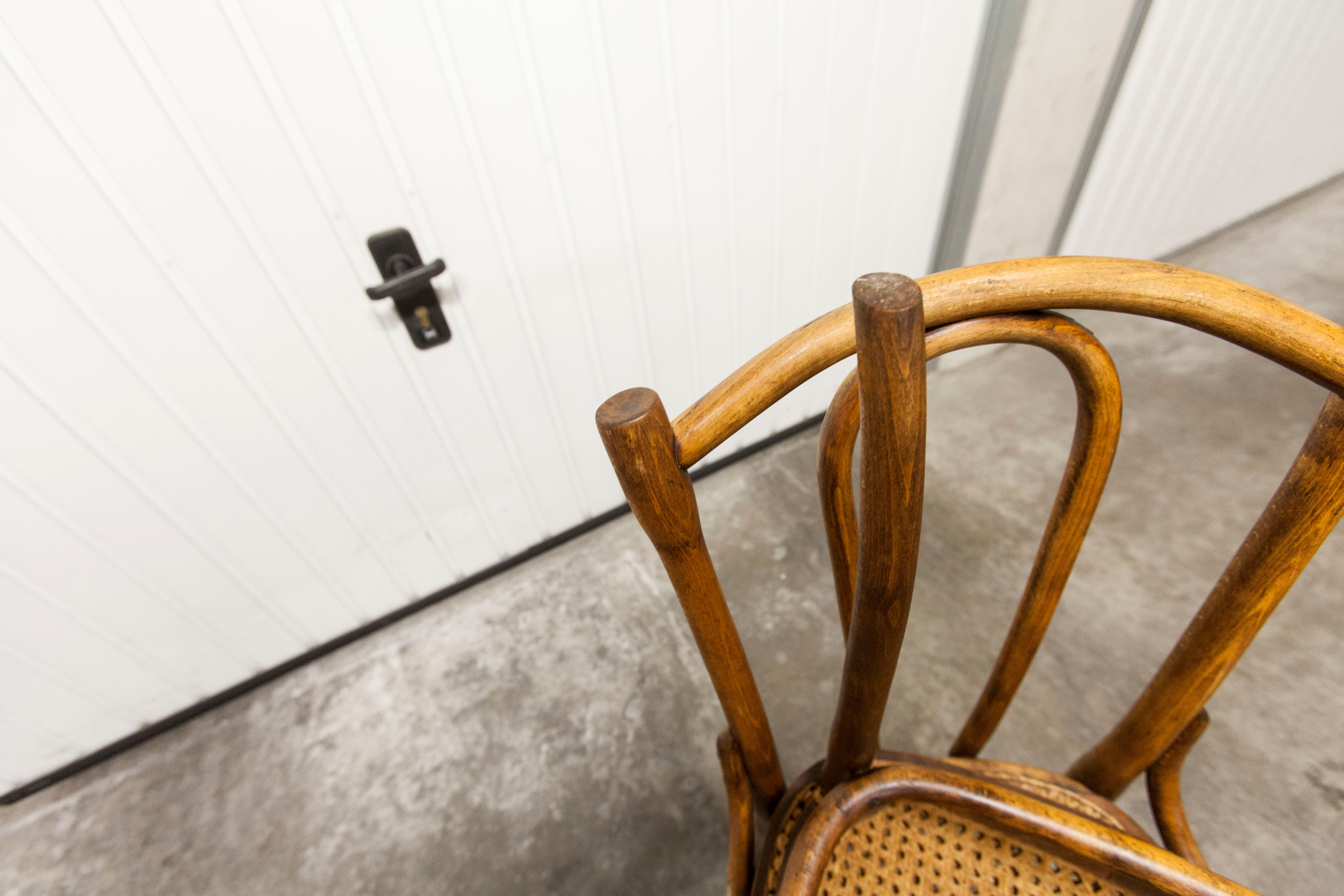 Pair of chairs bistrot Thonet Austria 1900 canning stamped