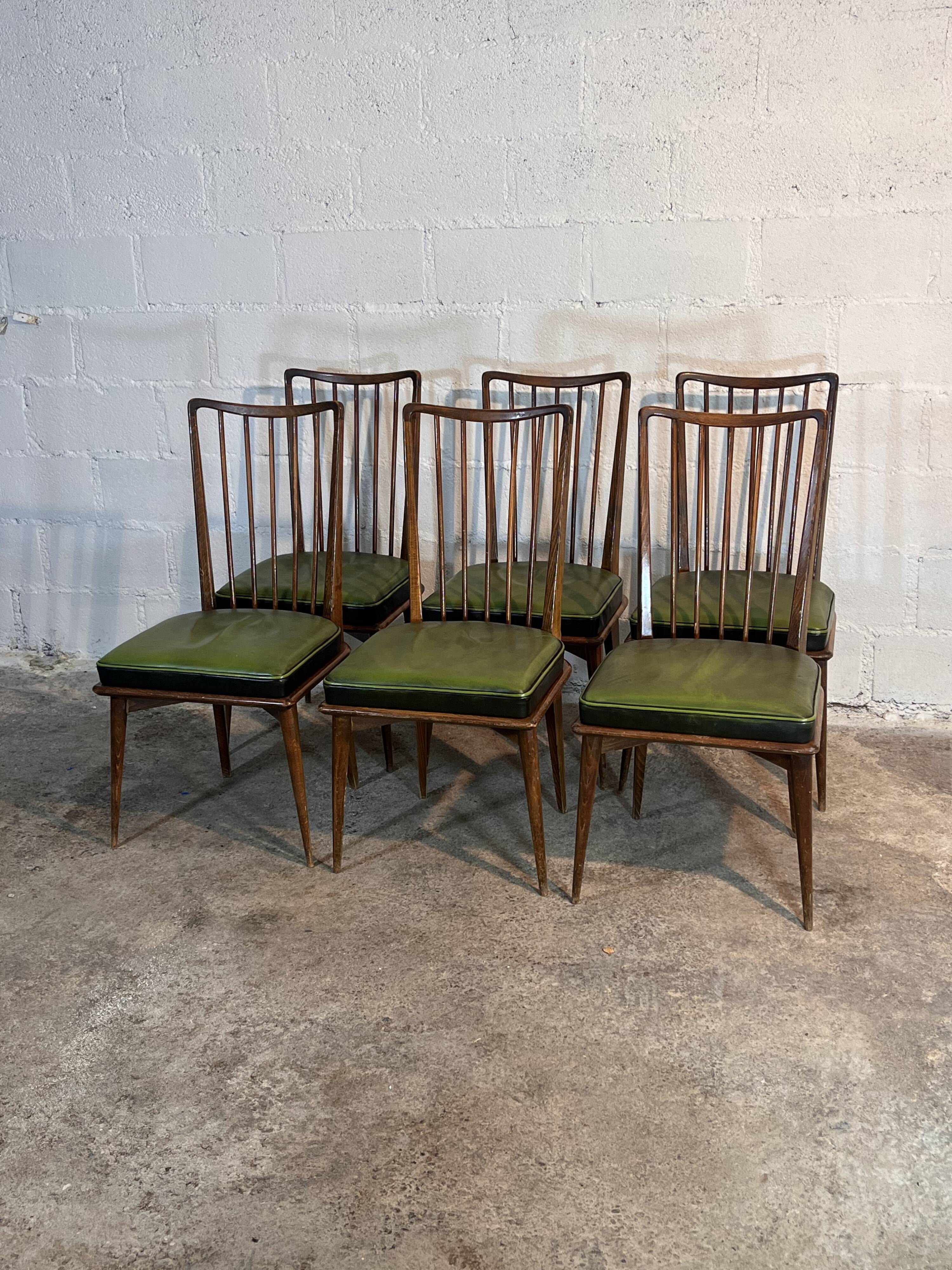 Chaises de salle à manger, Charles Ramos 1950s