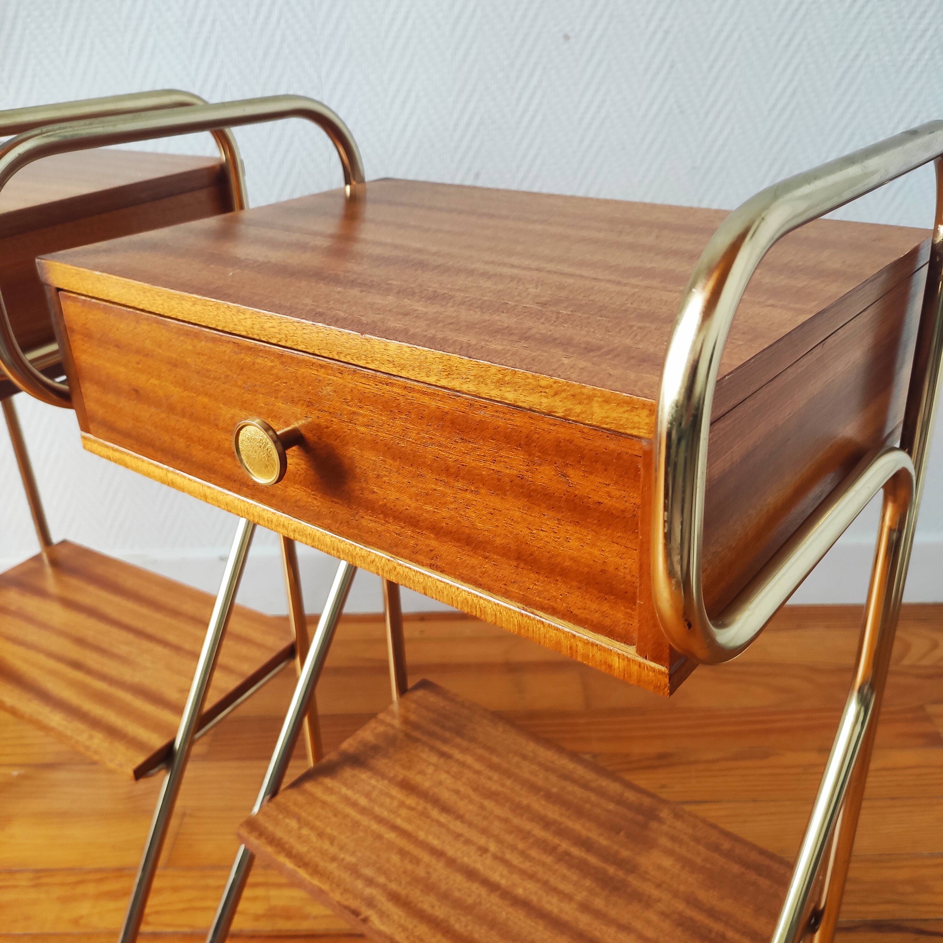 Pair of vintage modernist bedside tables