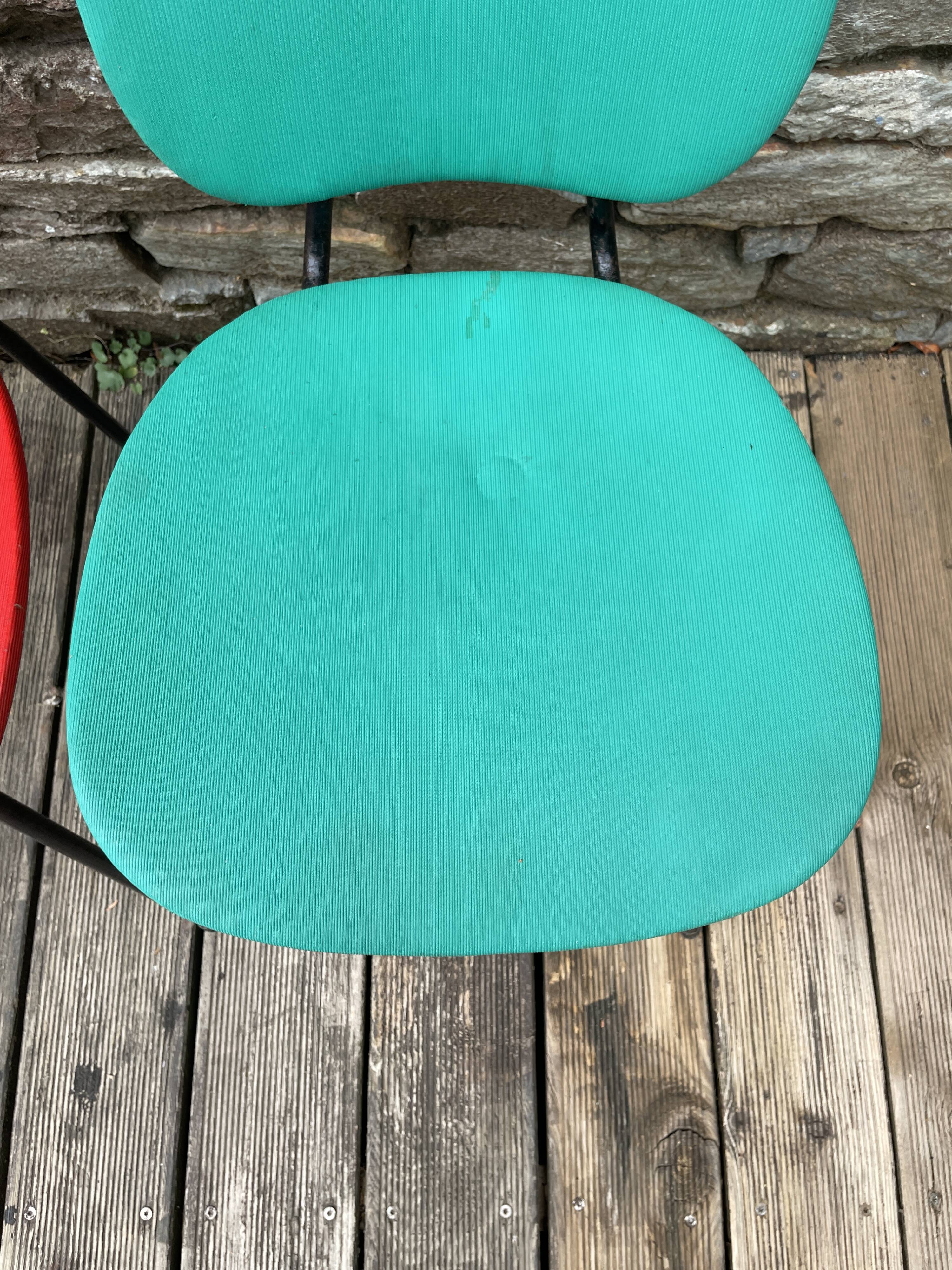Pair of faux leather chairs from the 1950s/60s.