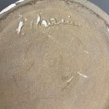 Vase signed in glazed earthenware ceramic 1960 gray background