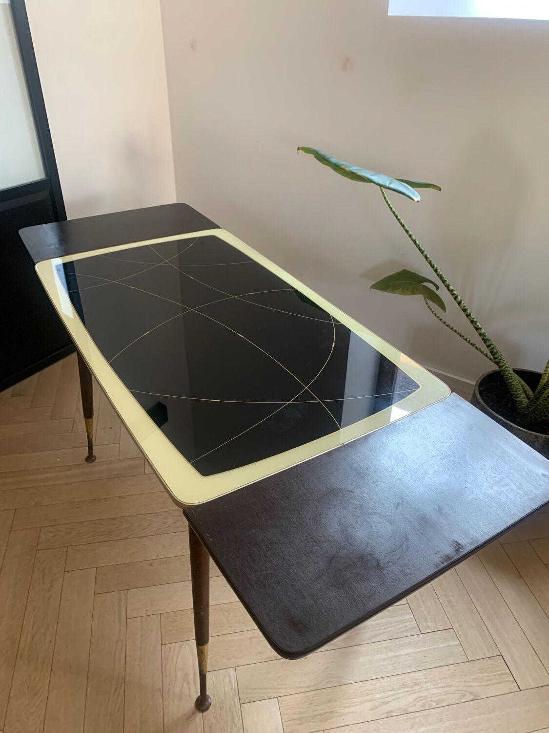 Hand-cranked coffee table