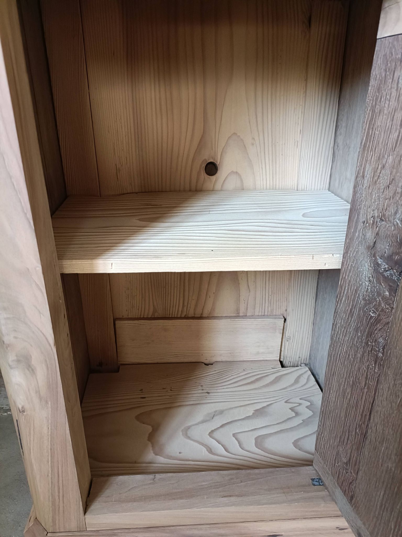 Renovated oak bedside table