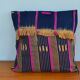 Cushion cover in blue baoulé fabric